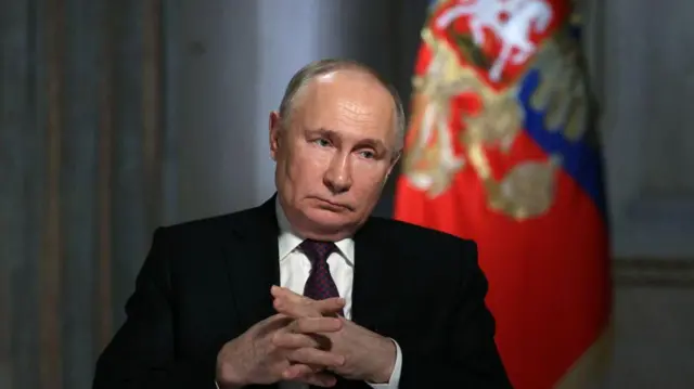 Vladimir Poutine dans une interview à la télévision russe. 