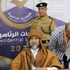 Seif al-Islam Kadhafi, le second fils du dictateur déchu Mouammar Kadhafi, le 14 novembre 2021.