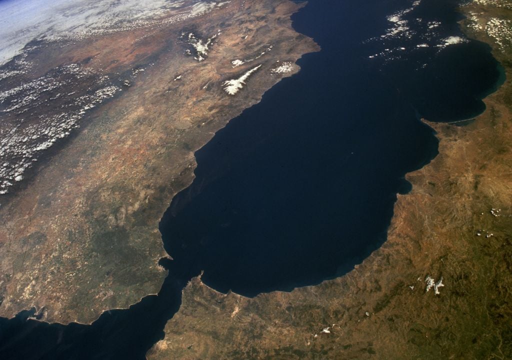 Le détroit de Gibraltar vu depuis un satellite. NASA