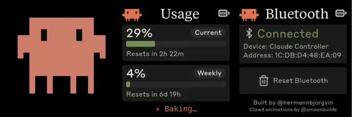 ClawdMeter user interface