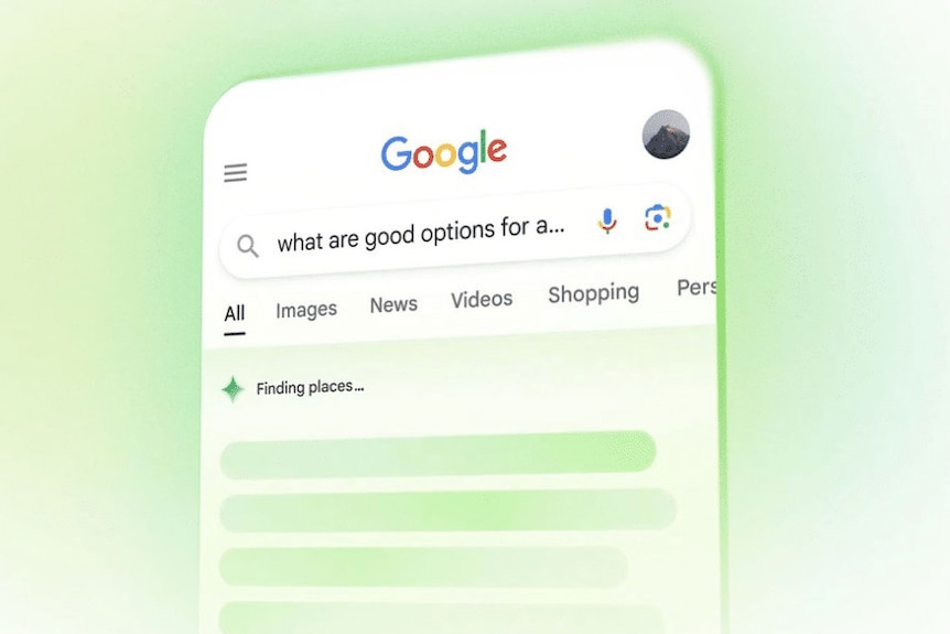 An illustration of Google search on a mobile phone.