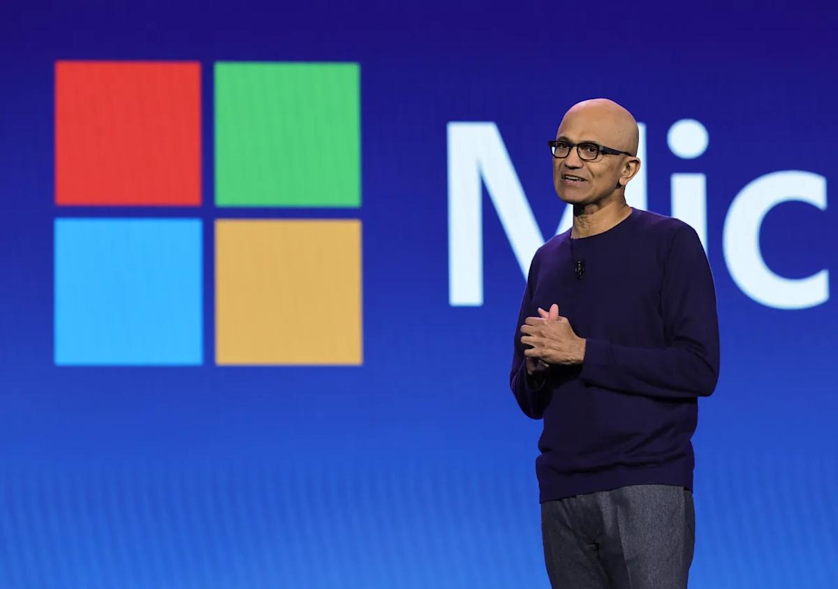Microsoft CEO Satya Nadella Pitches New AI Framework With 'Human Capital And Token Capital' As Stock Still Trails Mag7 Peers