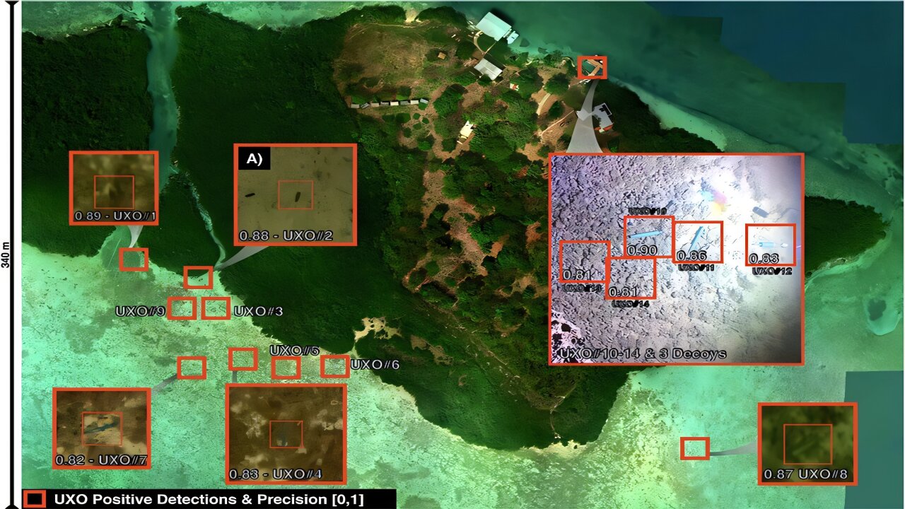Airborne AI spots underwater munitions in shallow seas with high precision