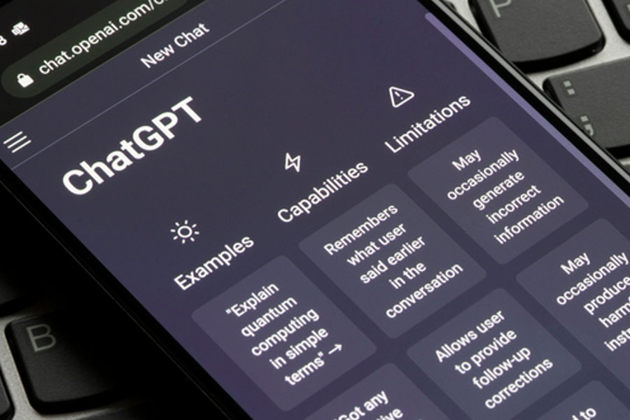 A screen showing the ChatGPT webpage