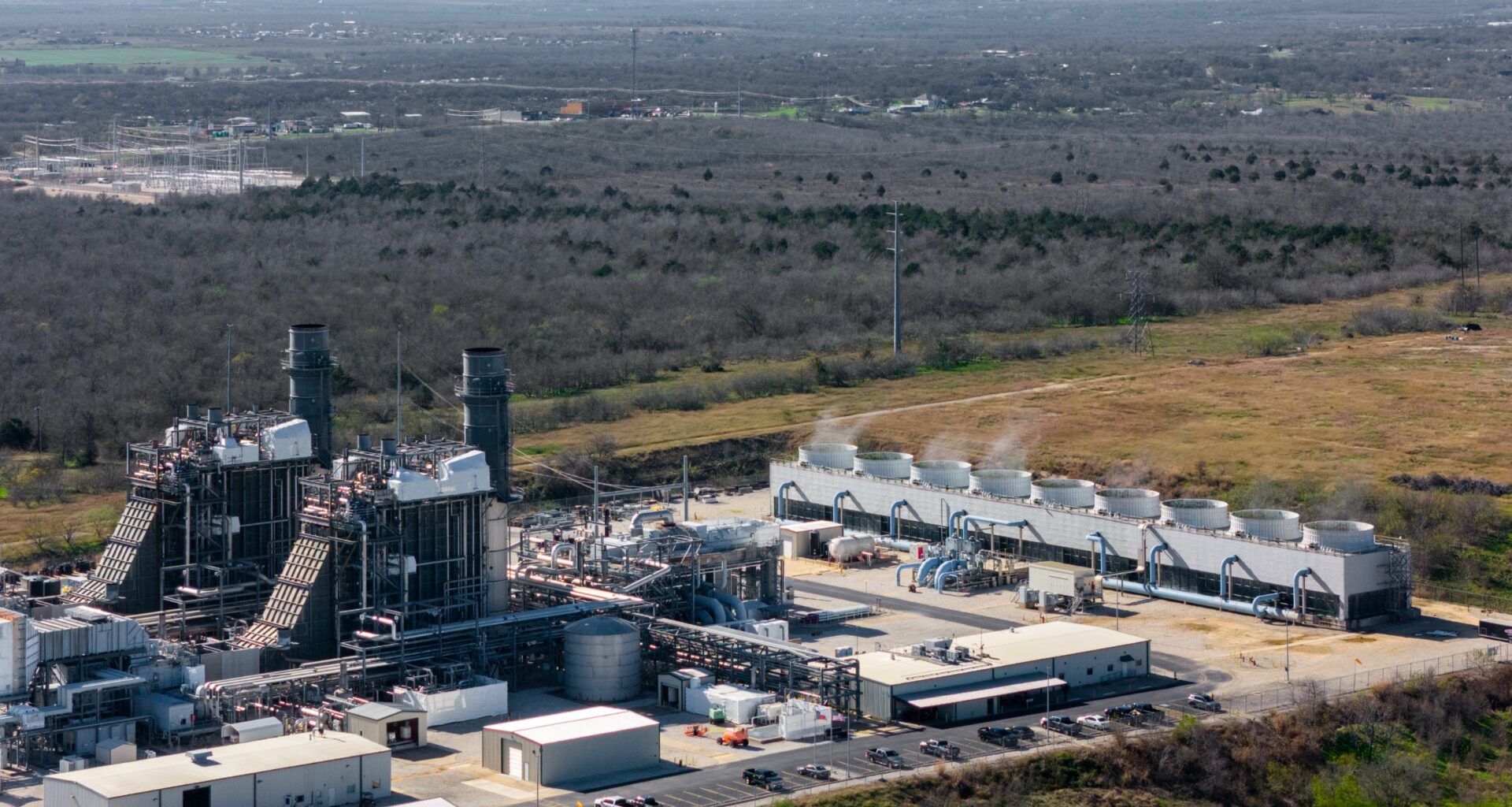 aerial view Bastrop Energy Center Power Plant