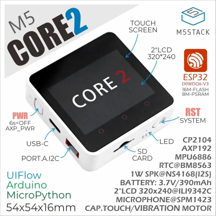 M5Stack Core2 IoT controller M5Stack Core2 IoT controller