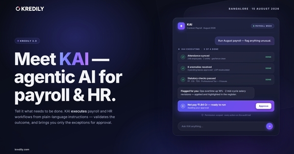 Kredily 3.0 Launches KAI, Agentic AI for Payroll and HR, and Expands into AI-Powered Managed Payroll Services