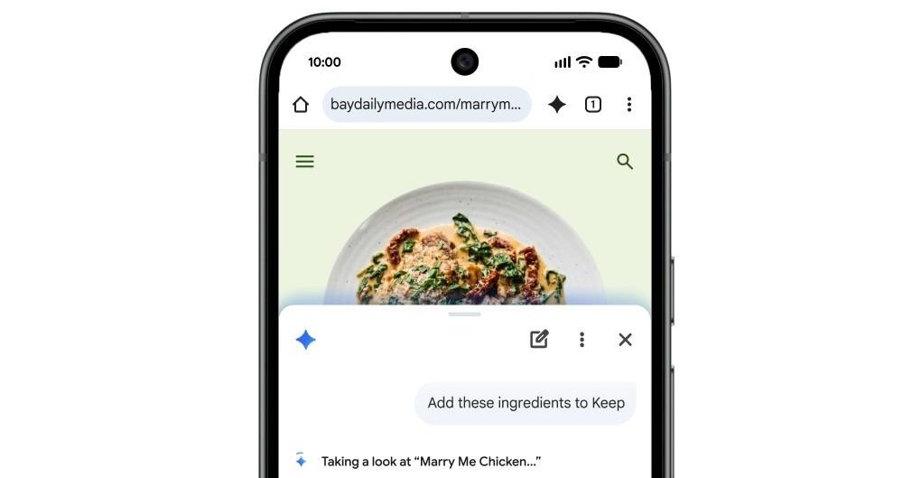 Gemini in Chrome has landed on Android.