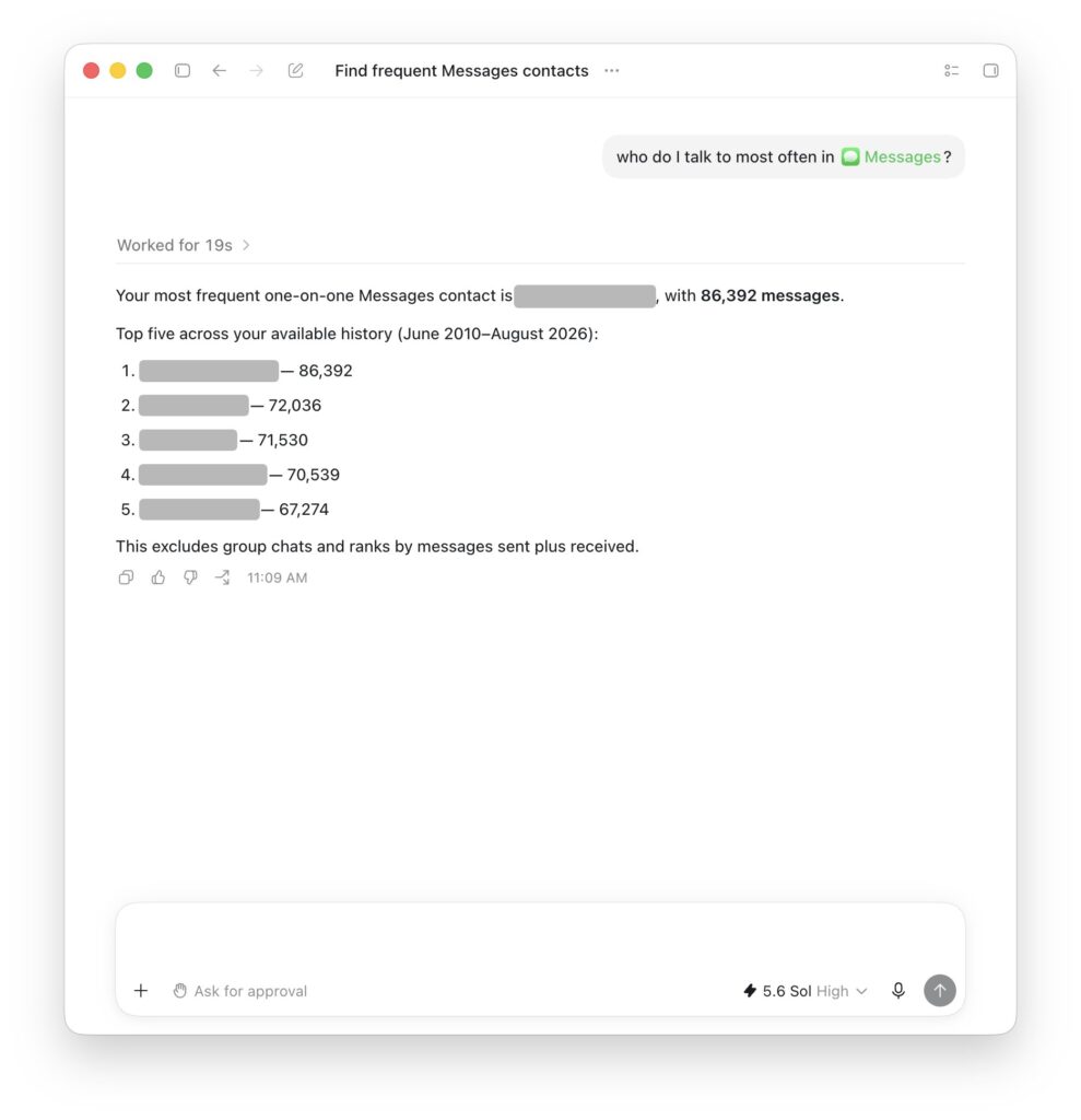 OpenAI's new macOS plugin grants ChatGPT control over iMessage.