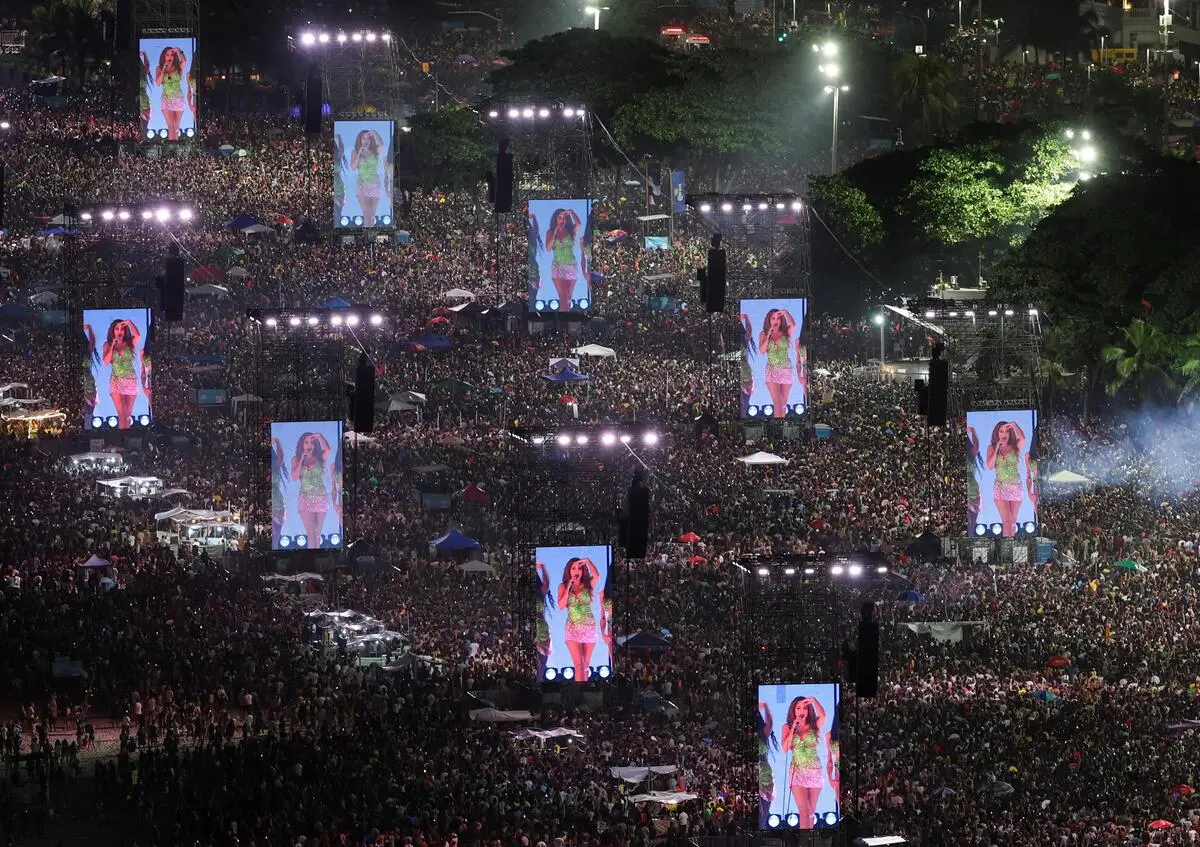 Rund zwei Millionen Menschen waren bei Shakiras Konzert.