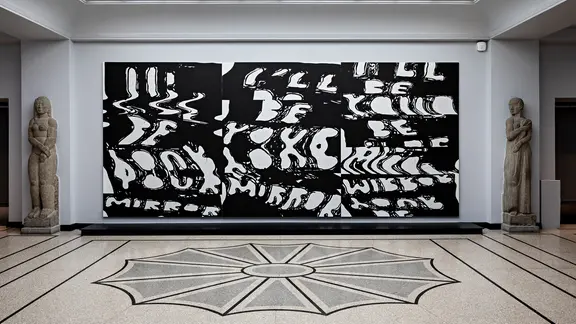 Gemälde mit dem Titel "I’ll Be Your Mirror" - installiert in der Hamburger Kunsthalle | Stefan Marx. Foto: Fred Dott Gemälde mit dem Titel "I’ll Be Your Mirror" - installiert in der Hamburger Kunsthalle