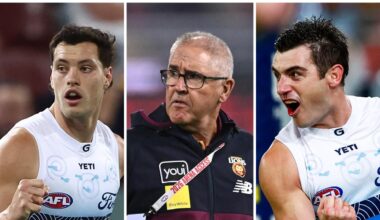 AFL 2026, Geelong Cats defeat Brisbane Lions, Round 10, Shaun Mannagh five-goal blitz, Tom Stewart injury concern, Dayne Zorko late out