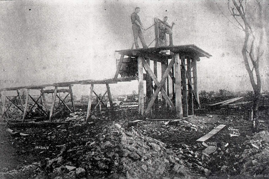 Historic photograph underground in Kalgoorlie gold mine