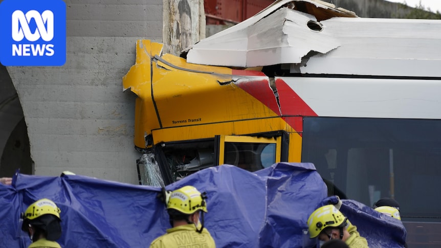 Driver, passenger trapped as bus crashes into train bridge at Port Adelaide