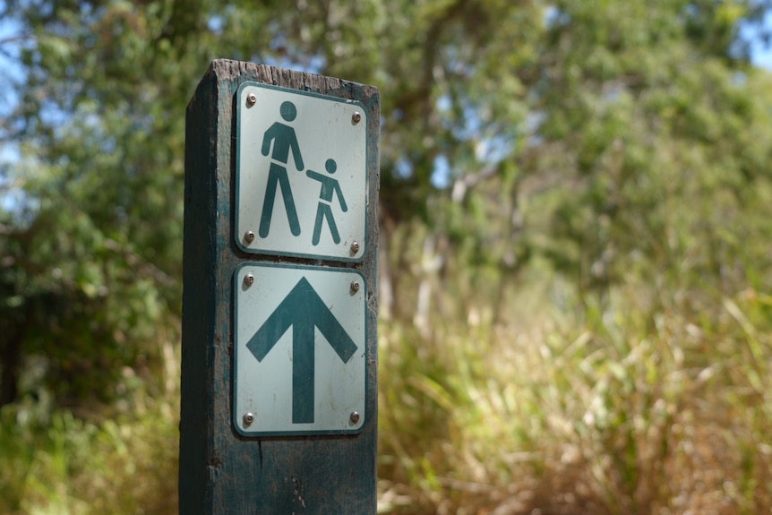 A walking track sign at Pallarenda