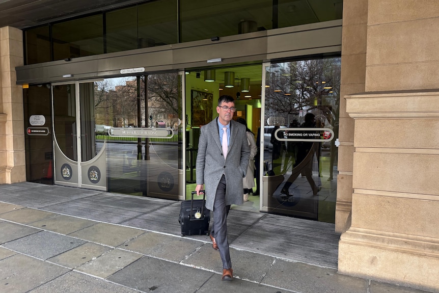 A lawyer outside an Adelaide court.