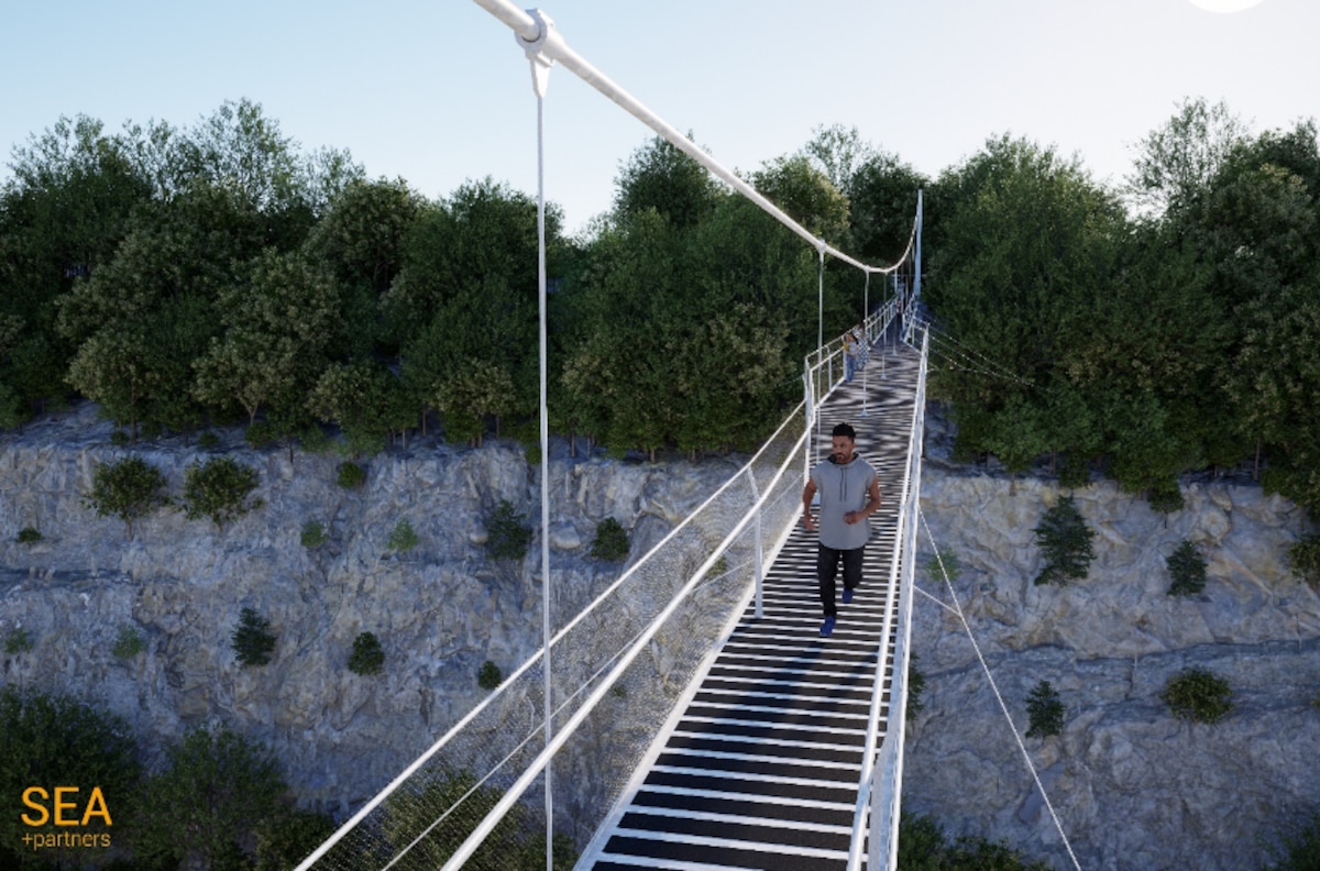 Plan 3D de la future passerelle.