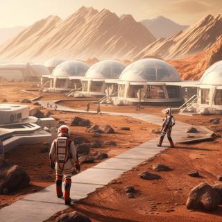Vivre sur Mars, sur la Lune ou dans l’espace implique que l’Homme relève des défis physiologiques et psychologiques majeurs. © Aliaksei, Adobe Stock (image générée avec IA)