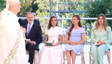 La famille royale d'Espagne assiste à la messe en plein air célébrée par le pape Léon XIV à Madrid