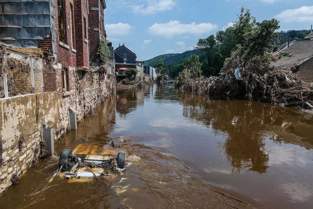 PEPINSTER, BELGIUM - JULY 19 : Overstromingen in Pepinster pictured on July 19, 2021 in Pepinster, Belgium, 19-07-21 ( Photo by Xavier Piron / Photonews )