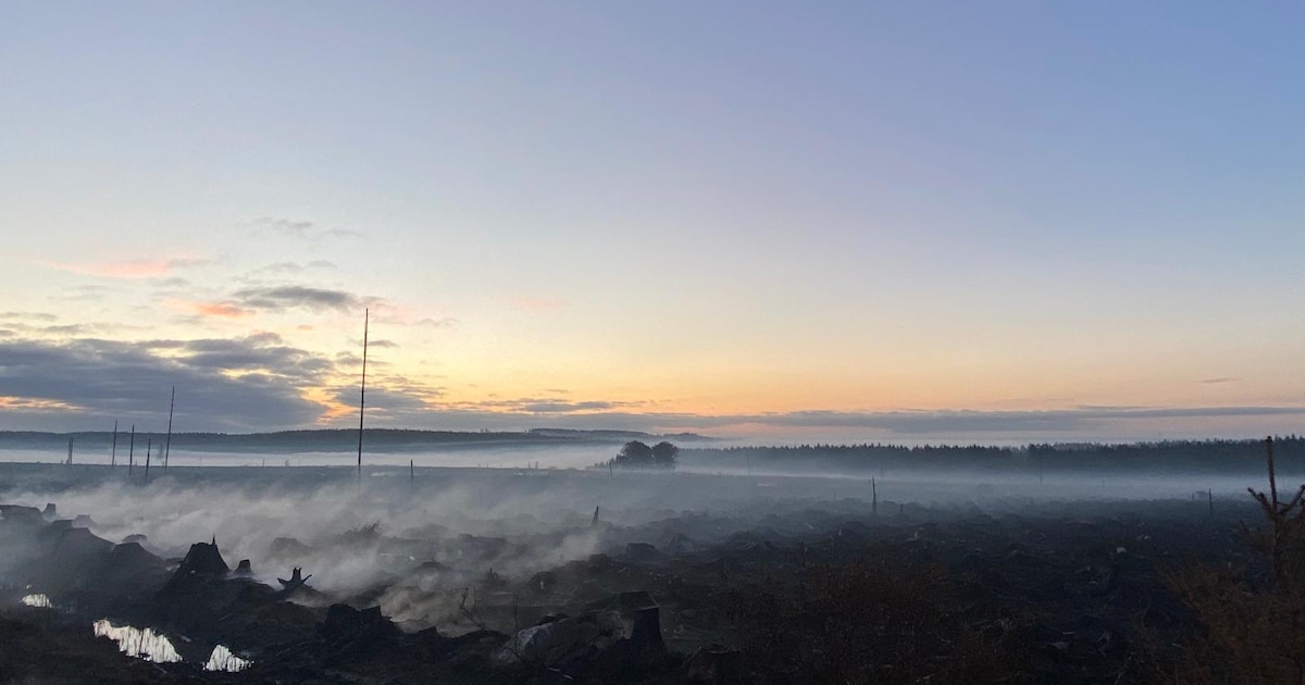 Incendie dans les Hautes Fagnes: des reprises de feu et encore de la fumée, "la police a intercepté des promeneurs et cyclistes 'égarés' dans la zone"