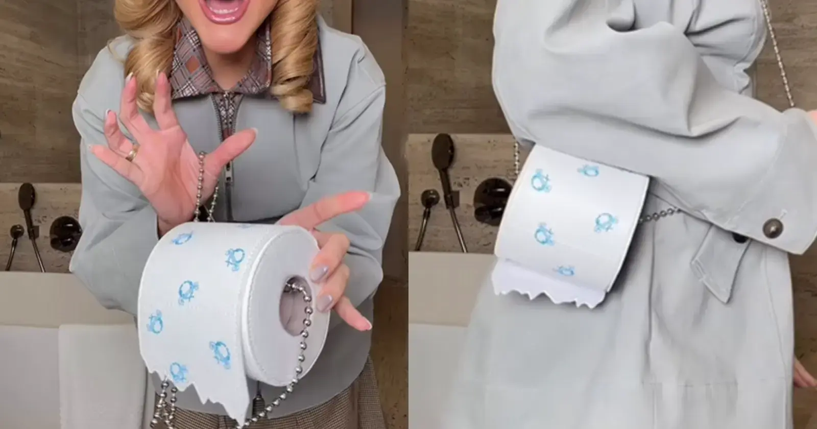 Ophef over luxe handtas in de vorm van een... wc-rol: "Is dit een grap?!" (video)