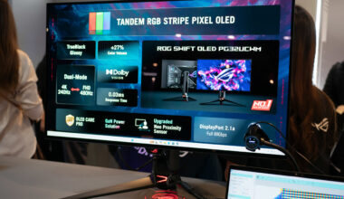 De PG32UCWM heeft een RGB Stripe pixelstructuur, zoals ASUS op Computex liet zien met een microscoop.