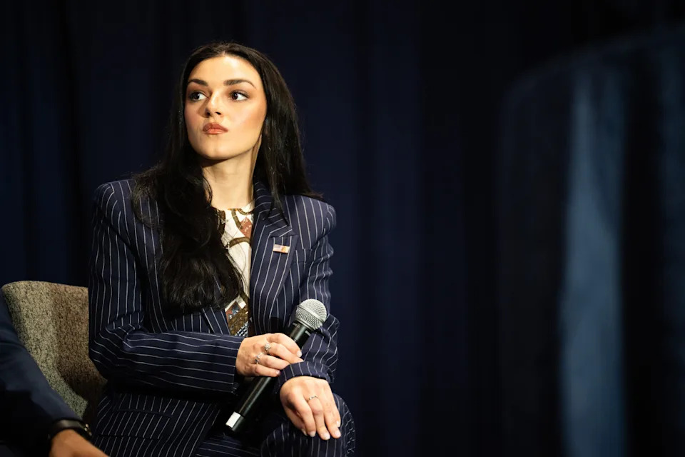 Alexis Wilkins during the discussion "How to be a Charlie Kirk: Communicating Well and Defending Truth" during the National Religious Broadcasters summit at Gaylord Opryland & Convention Center in Nashville on Wednesday, Feb. 18, 2026.