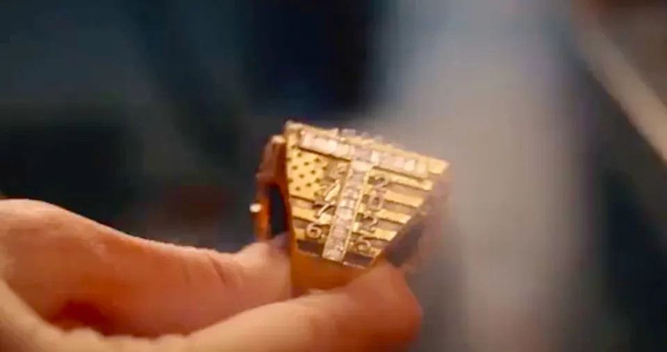 Bill White said the tacky ring was made in the Belgian city of Antwerp. / Screengrab/Facebook