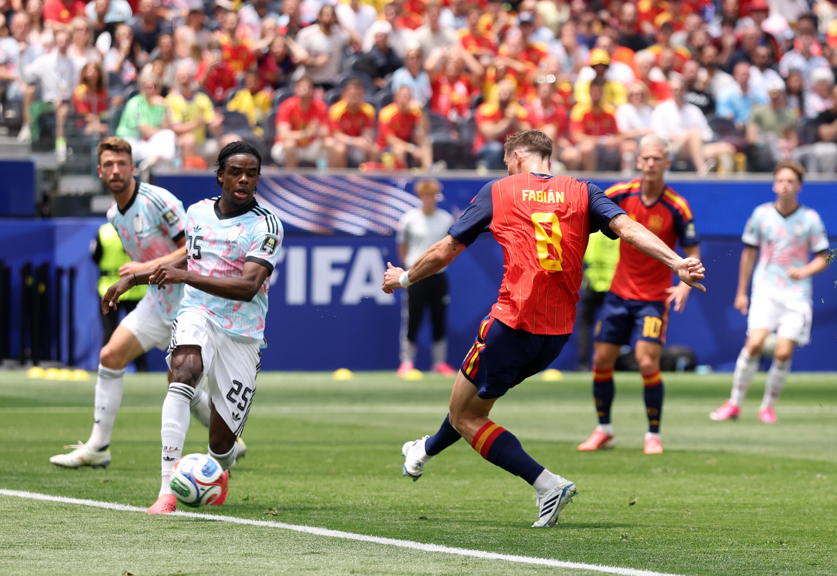 Fabian Ruiz gives Spain the lead in the 30th minute