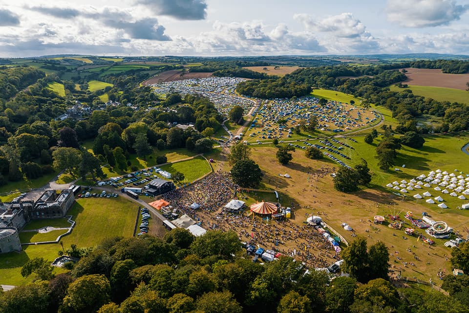 Aerial shot of the Tunes In The Park festival