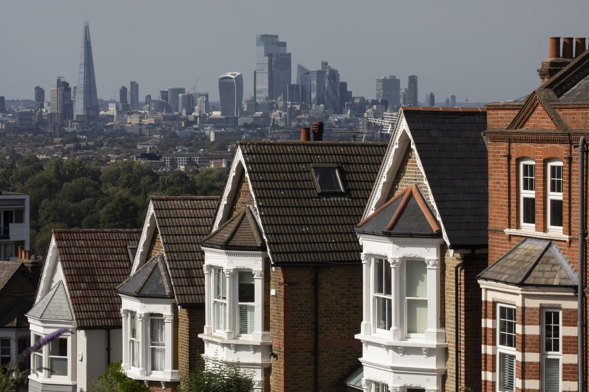 Skyline view of Londons diverse housing architecture, highlighting urban residential buildings and iconic city landmarks.