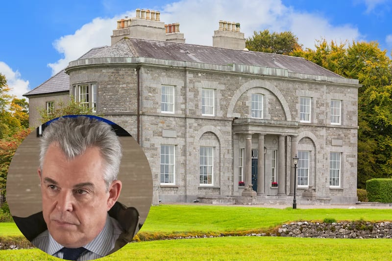 St Cleran's, currently up for sale, with actor Danny Huston (inset) who grew up there. Photograph: Savilles/HBO