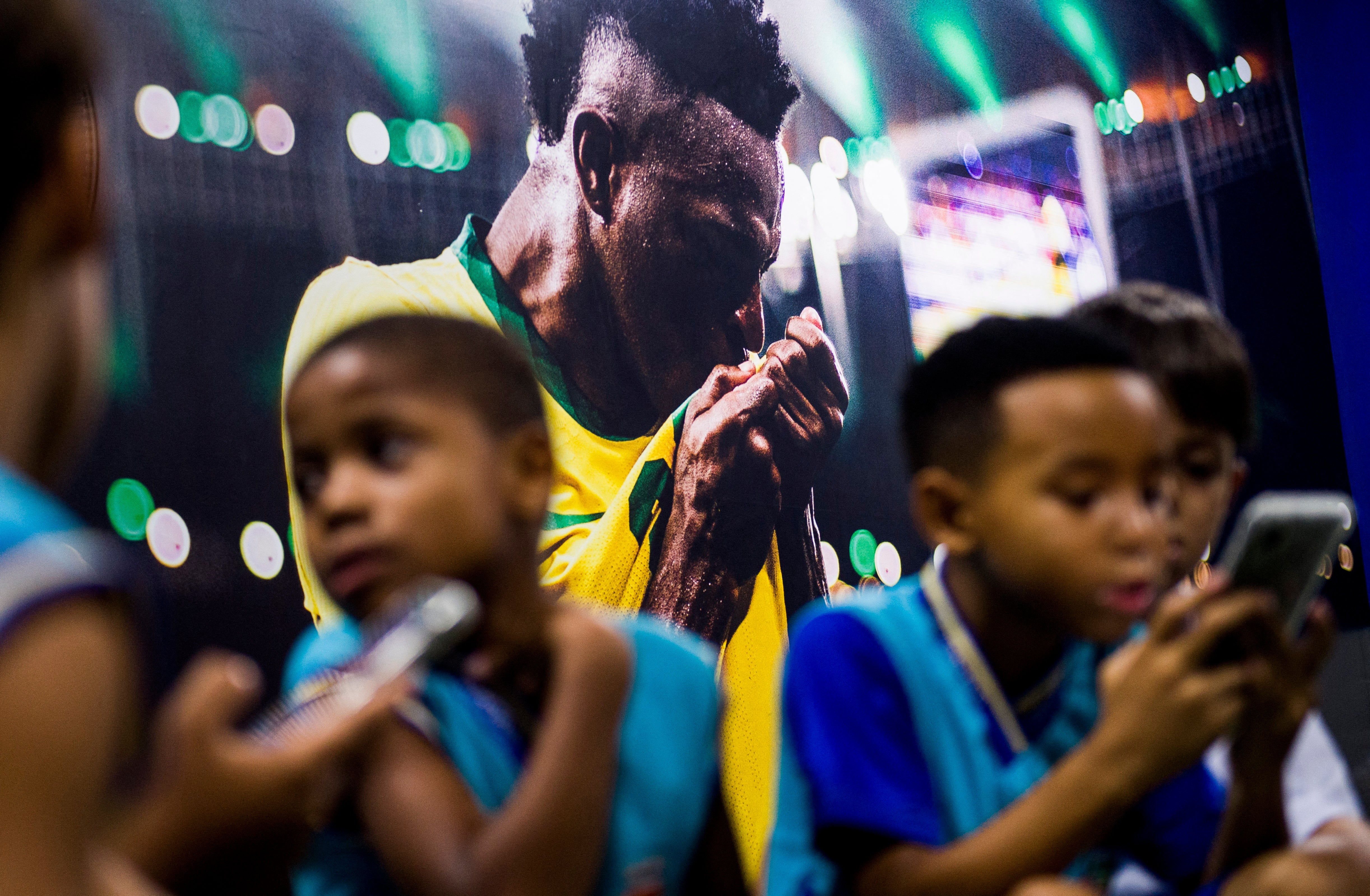 Vini Jr, shown in the background, is one of Brazil’s most-popular players