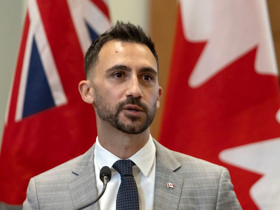  Ontario Minister of Energy and Mines Stephen Lecce speaks at the Prospectors and Developers Association of Canada conference at Toronto’s Metro Toronto Convention Centre on March 3.