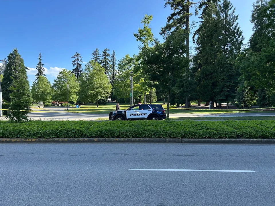 Metro Vancouver Transit Police was among numerous police agencies that responded to Holland Park on Friday, May 29, 2026.