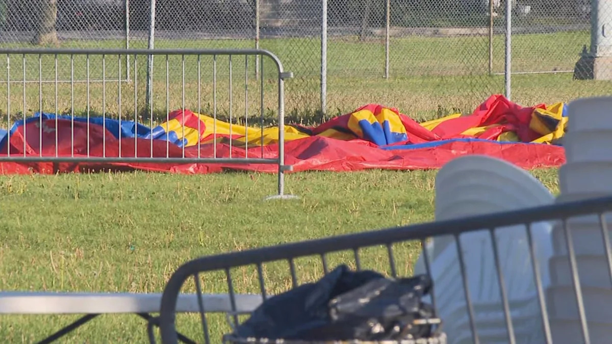 Toddler dies after bouncy castle carried away by wind in Montreal