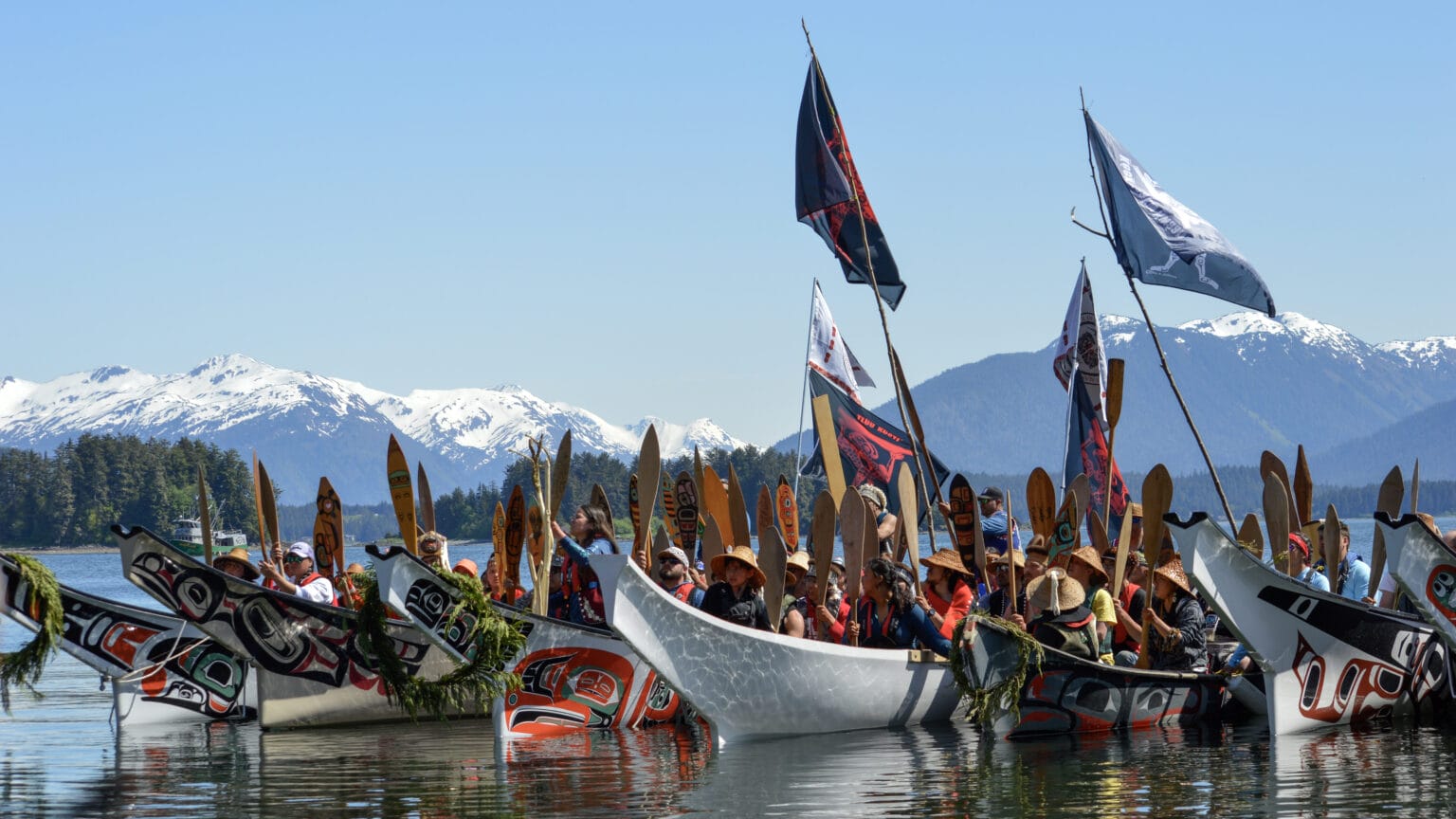 Yaakw paddlers arrive in Juneau from across Southeast, Canada as Celebration begins