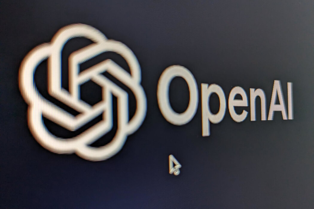 The OpenAI logo on a computer screen.