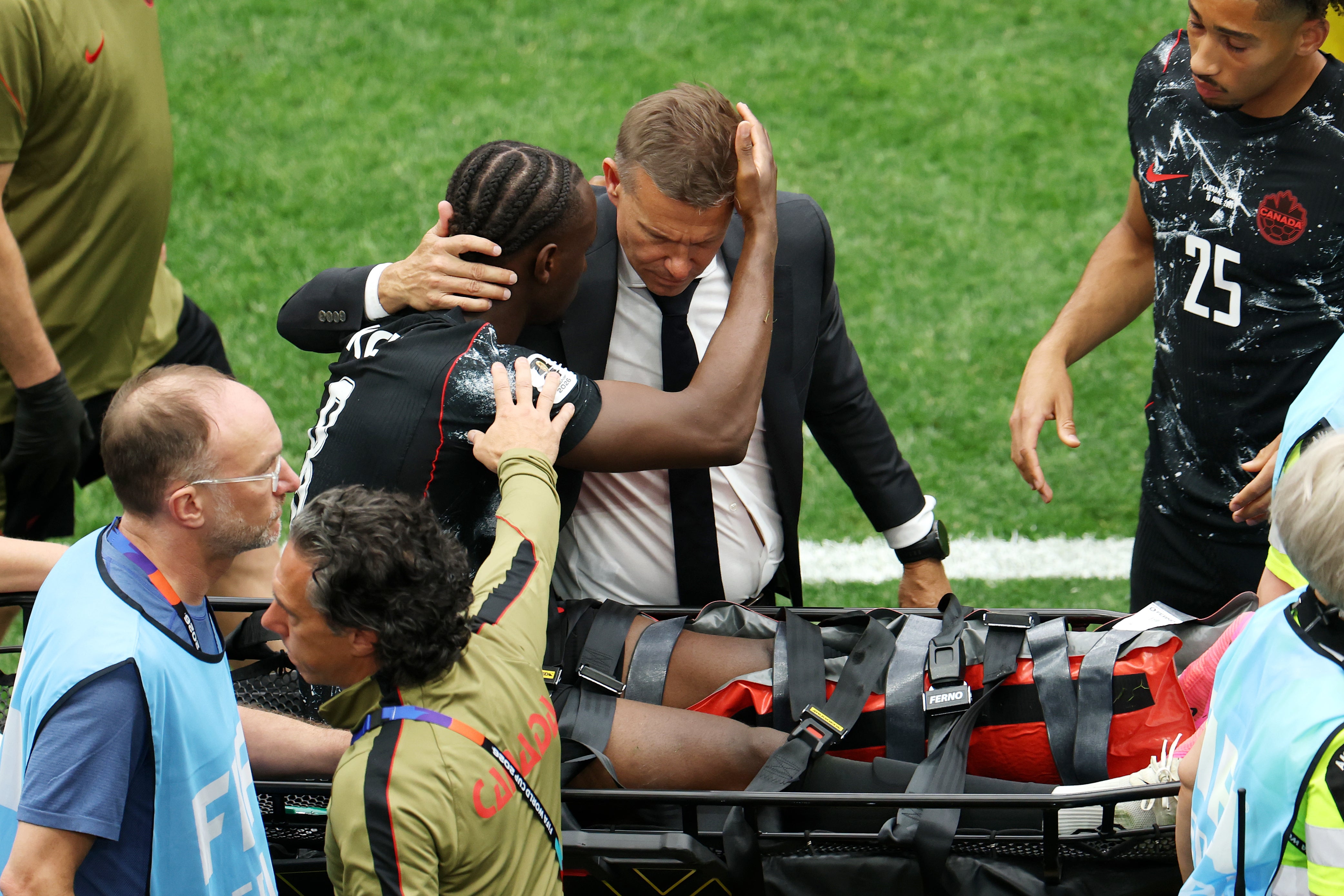 Jesse Marsch consoled Ismael Kone after the incident