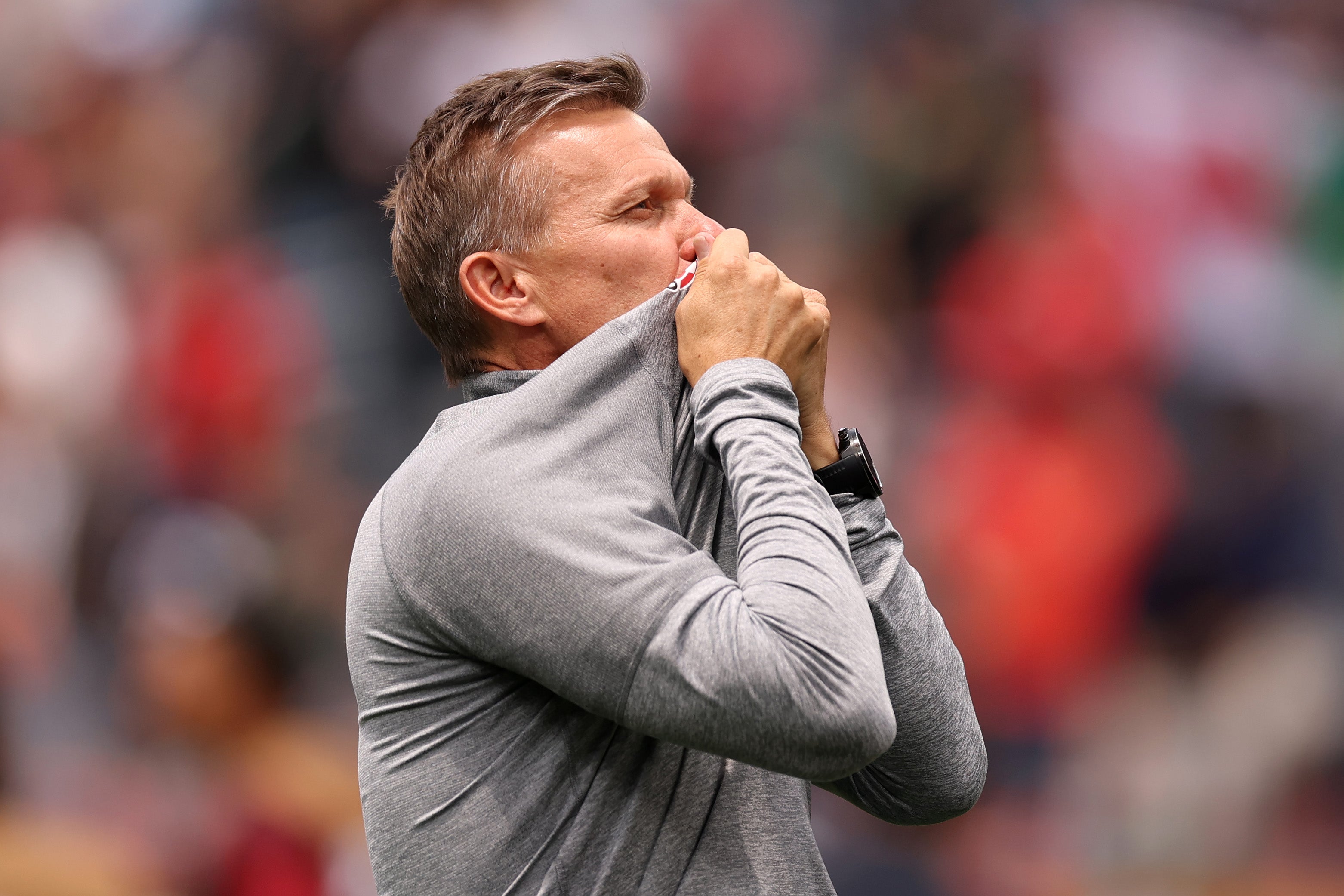 Jesse Marsch kissed the Canada badge after their dramatic win over South Africa