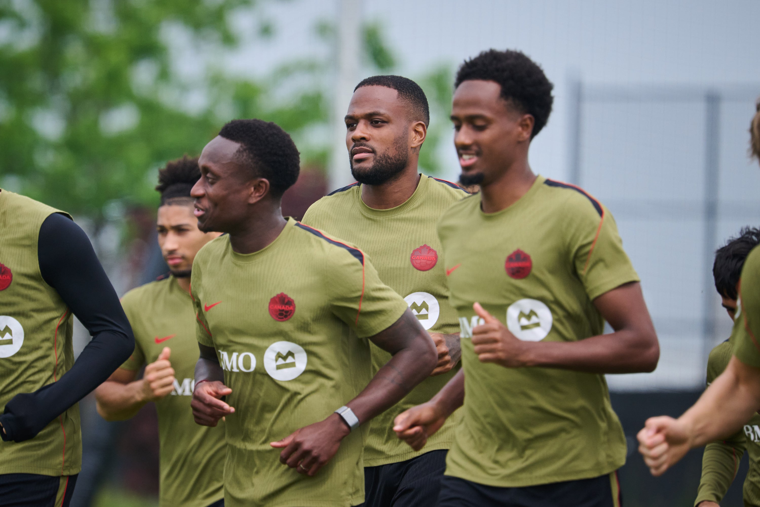 Canada warm up before a training session in Toronto