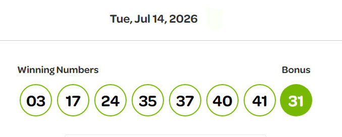 Lotto Max, winning numbers, July 14