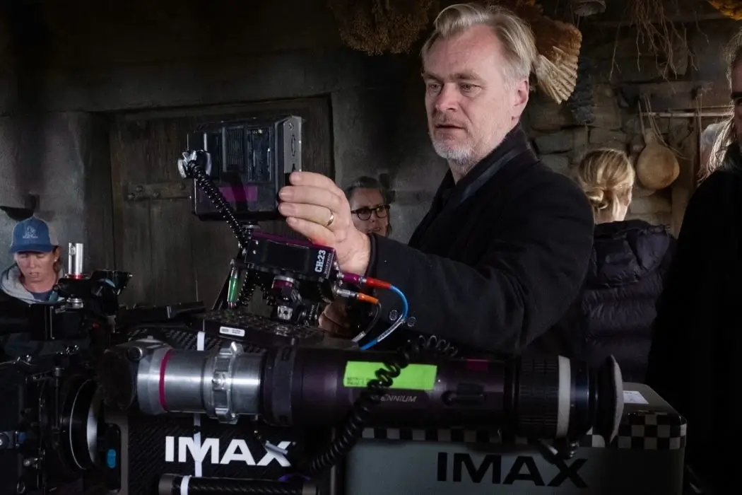 Christopher Nolan working with an IMAX camera