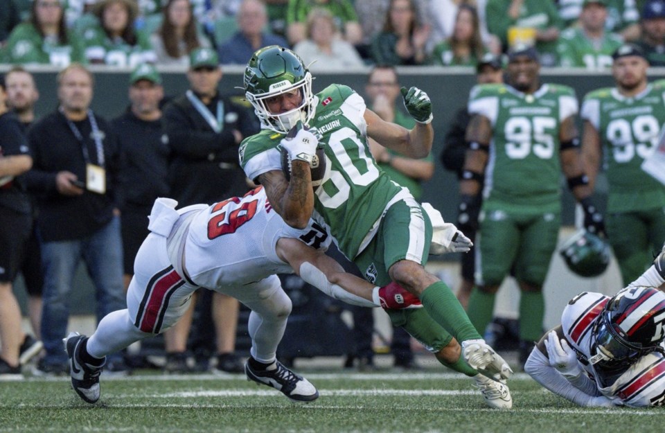 ‘Never going to flinch’: Injury-riddled Roughriders receiving corps step up against Ottawa | 620 CKRM - The Voice of Saskatchewan