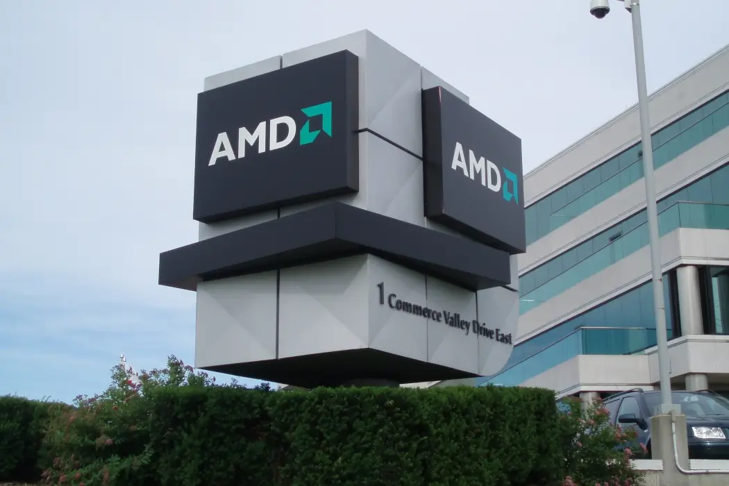 An AMD sign.
