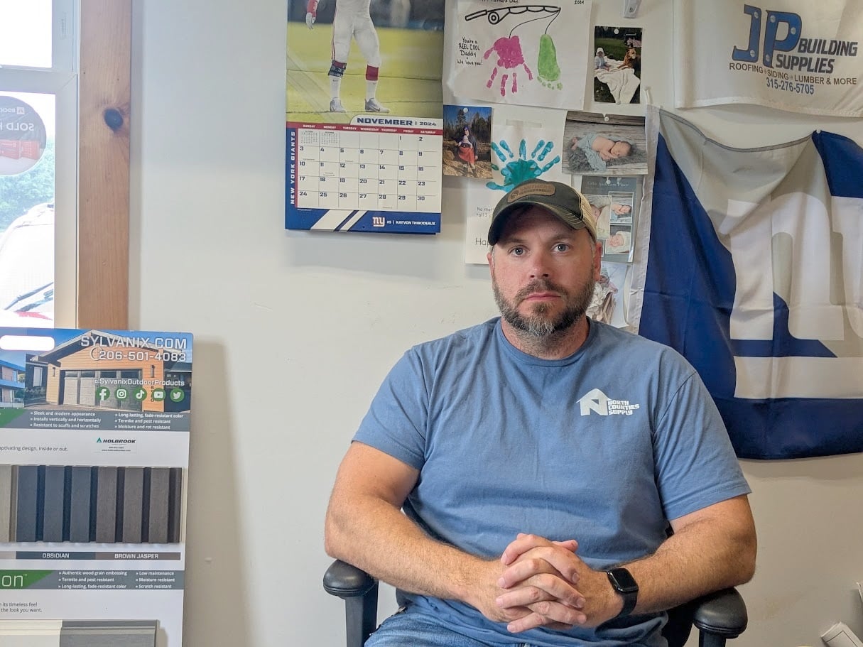 James Putman is the owner of JP Building Supply in Rensselaer Falls in St. Lawrence County. The business is a staple for home builders and local construction. Photo: Richard Haller