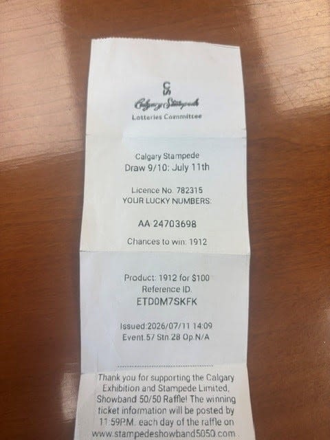 Calgary Stampede says man too late to cash in on $125K 50/50 ticket