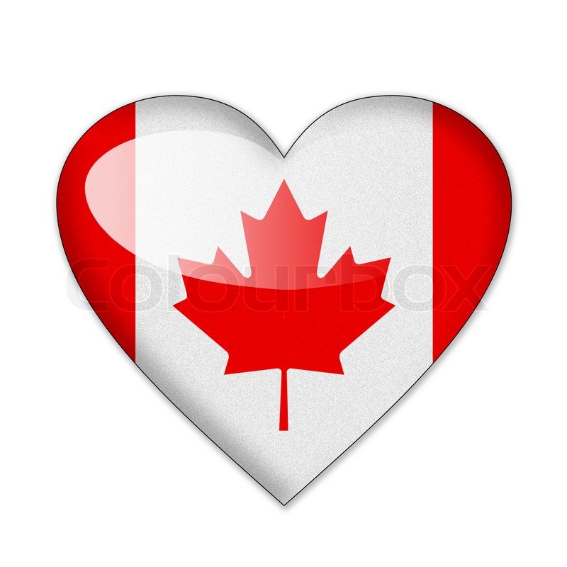 Canadian flag in shape of a heart