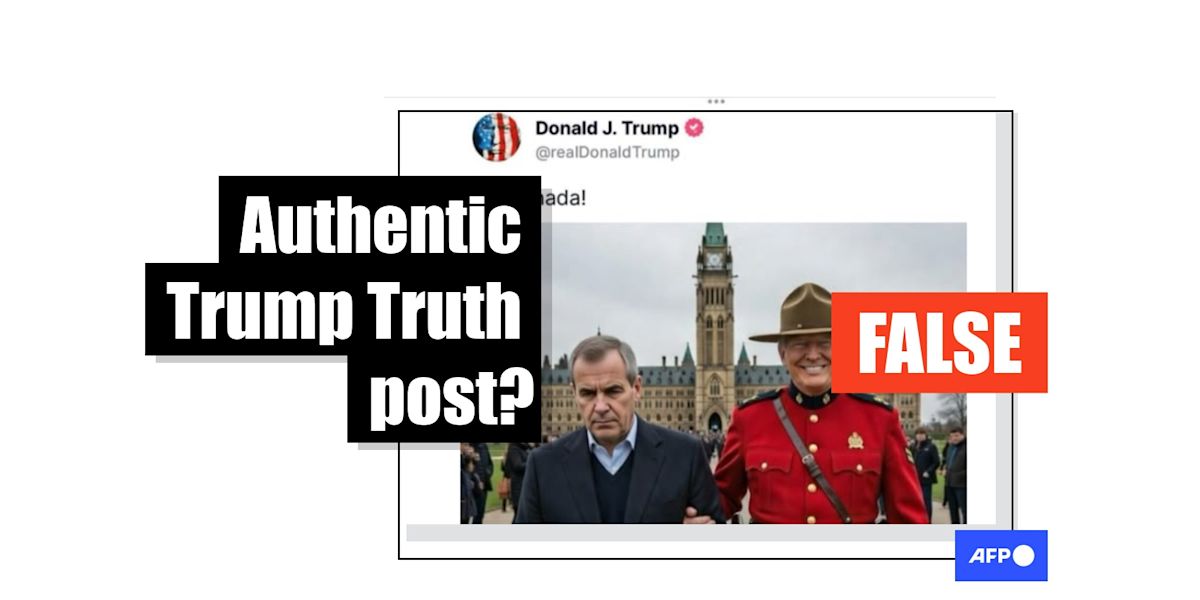 Trump did not post image of him dressed as Mountie, arresting Carney